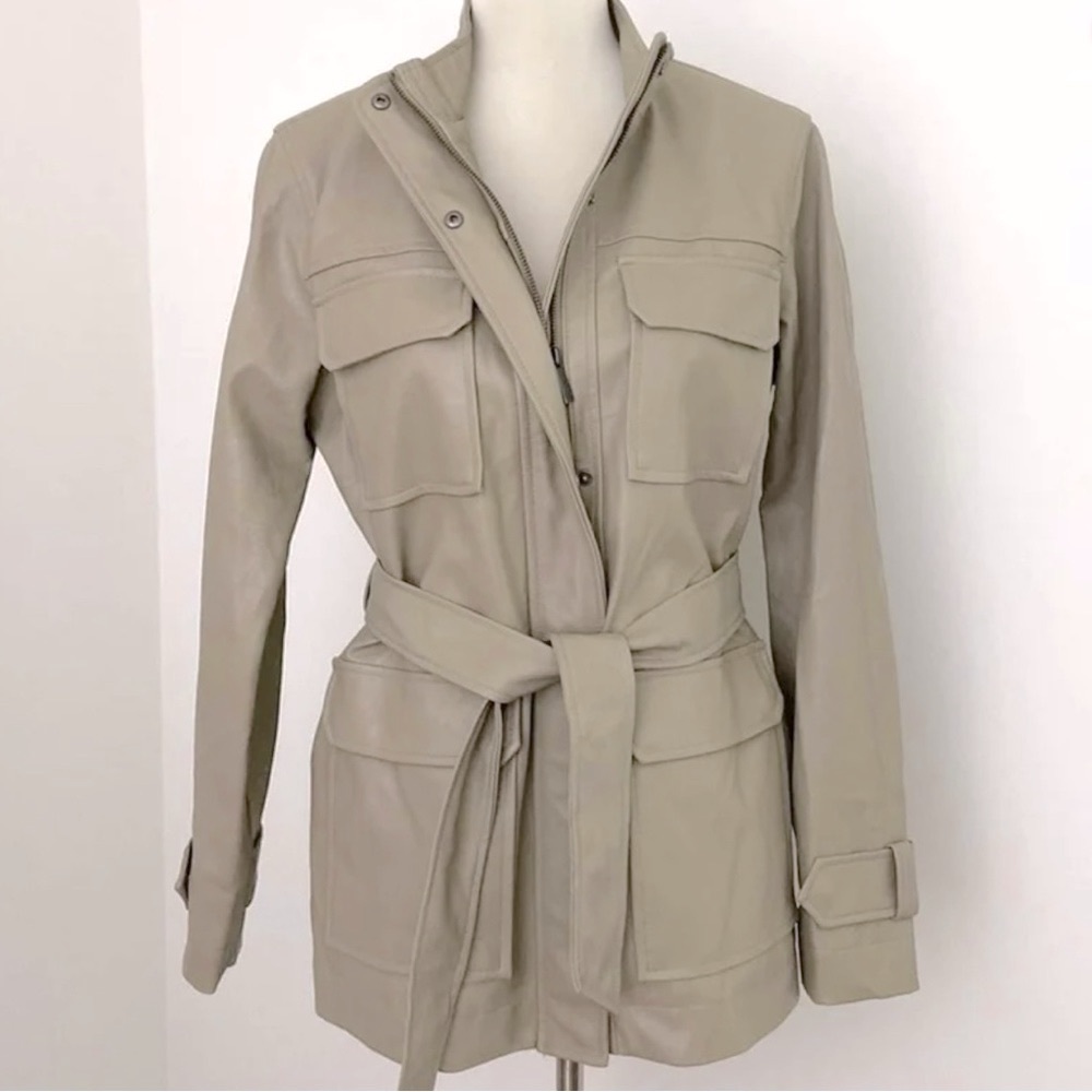Beige Belted Women's Jacket